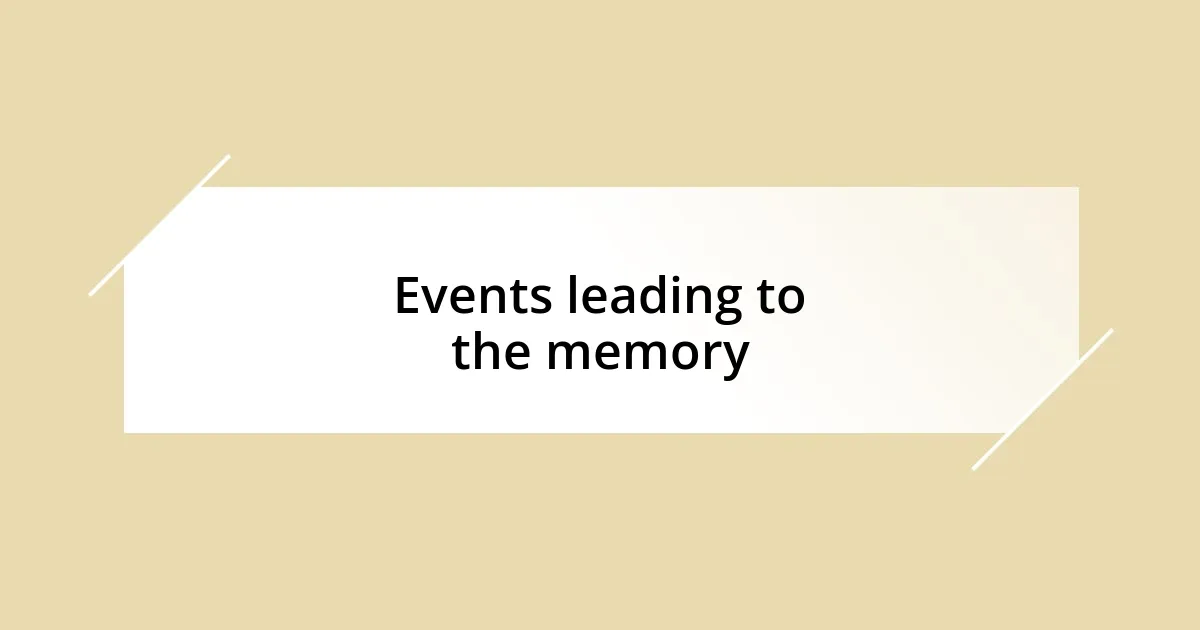 Events leading to the memory