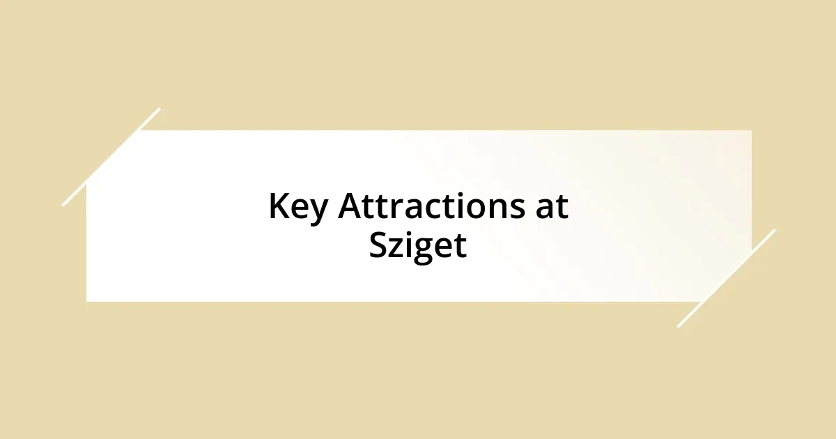 Key Attractions at Sziget