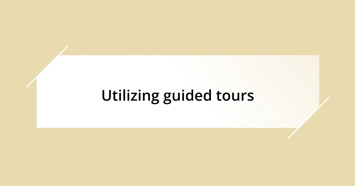 Utilizing guided tours